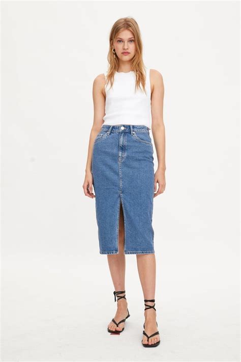 zara mini skirt denim|denim midi skirt no slit.